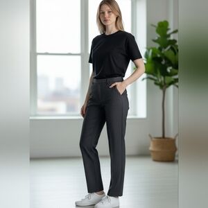 Larry Levine Suit Slacks Dress Pants Stretch Sheen Tailor Office Trouser Black